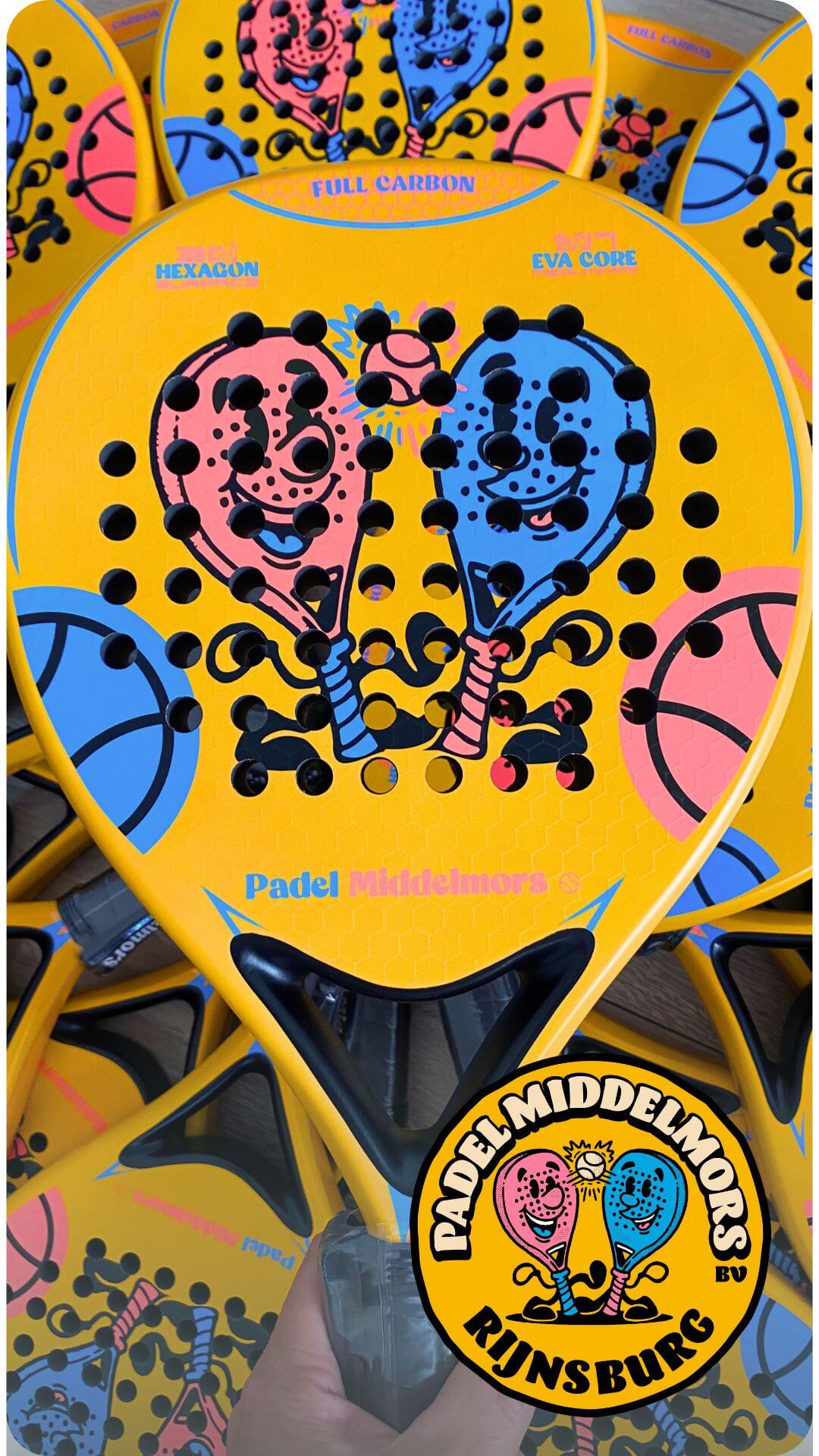 Custom padelracket voor Padel Middelmors Padelclub