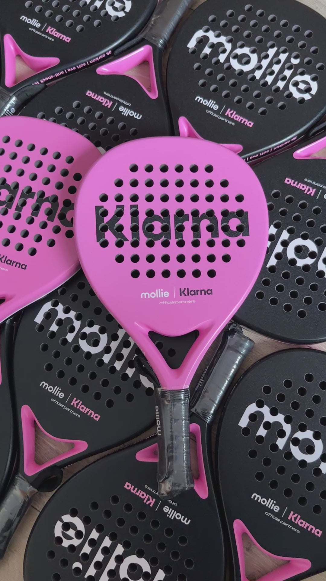 Premium ROZE 3K carbon Custom Padel racket van Padellabel voor  Klarna en Mollie 