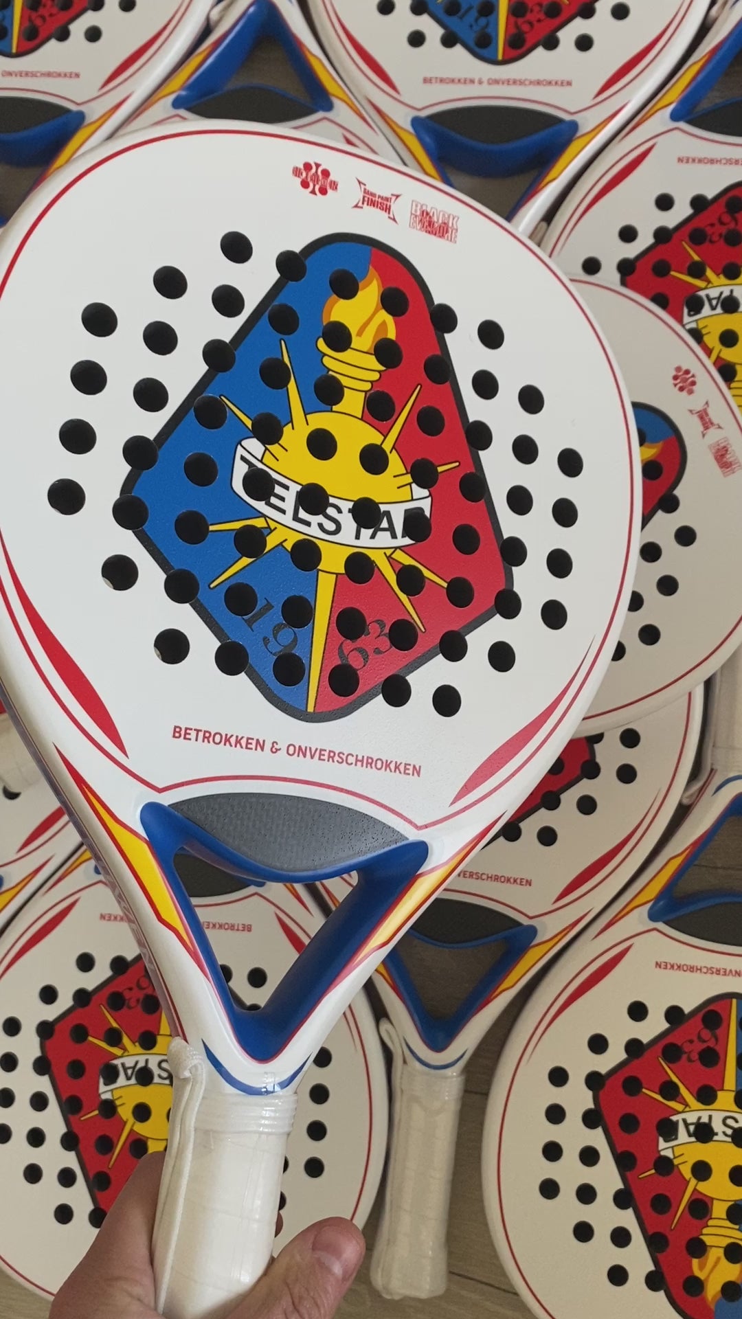 Premium 3K carbon Custom Padel racket van Padellabel voor Telstar